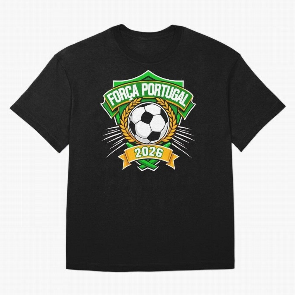 Portugal Fan Art for World Cup 2026 Oversized T-Shirt Join Supporters Worldwide for FIFA World Cup 2026 Group Stage Spirit, Celebrating Argentina and Brazil, Messi, CR7 and Mbappe, Retro Football Energy, Iconic Rivalries, Trophy Chase Drama and