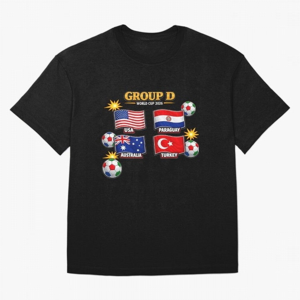 Group?D?¨C?World?Cup?2026?Flags Oversized T-Shirt Bring a Vintage Feel to FIFA World Cup 2026 Spirit, Capturing England, France and Netherlands, Mbappe, Vintage Soccer Flavor, Modern Football Stars, National Flags and Final Night Emotion; Great for