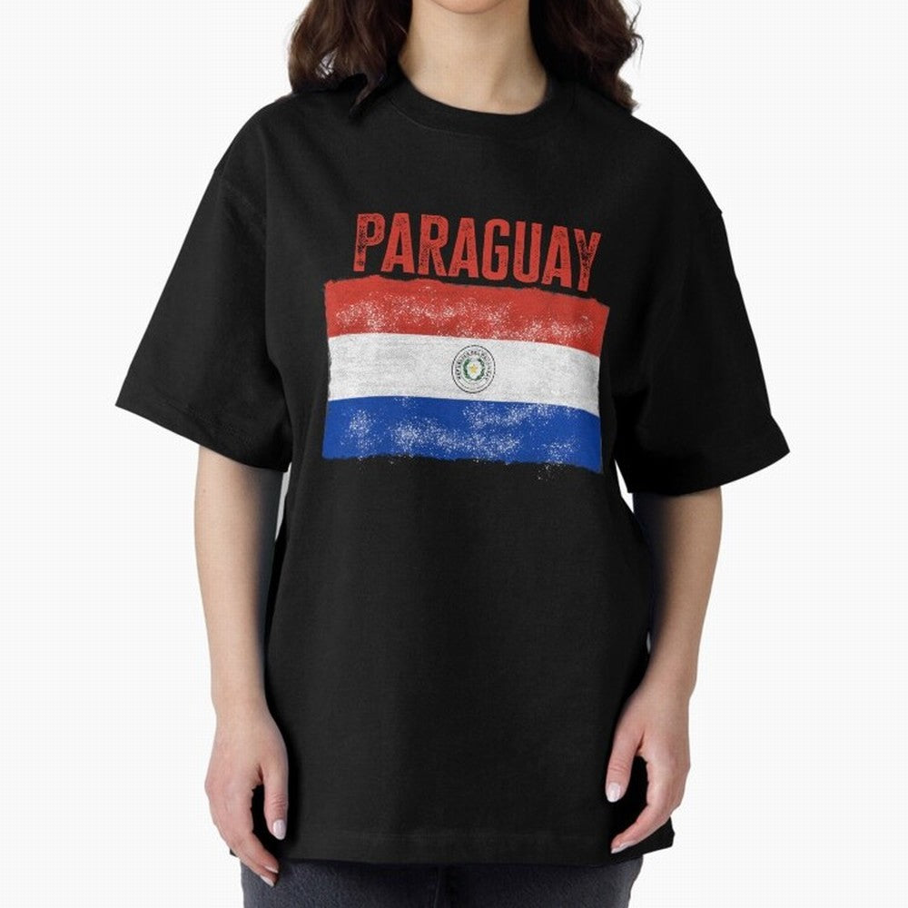 Paraguay Oversized T-Shirt Represent Fans Who Live for FIFA World Cup 2026 Group Stage Spirit, Filled with England, France and Netherlands, Cristiano Ronaldo, Tournament Hype, Historic Matchups, Family Viewing Parties and Global Sports Pride; Ideal