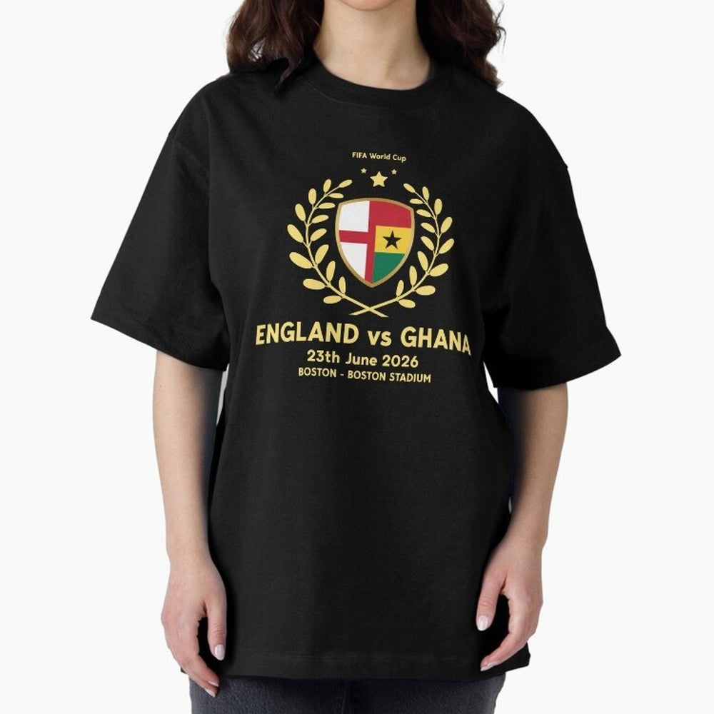 FIFA World Cup - England v Ghana Oversized T-Shirt Bring Match Day Fire to FIFA World Cup 2026 Group Stage Spirit, Made for Spain, Haaland, Football Passion, Legendary Performances, Festival Vibes and Supporter Community; Ideal for Passionate Fans