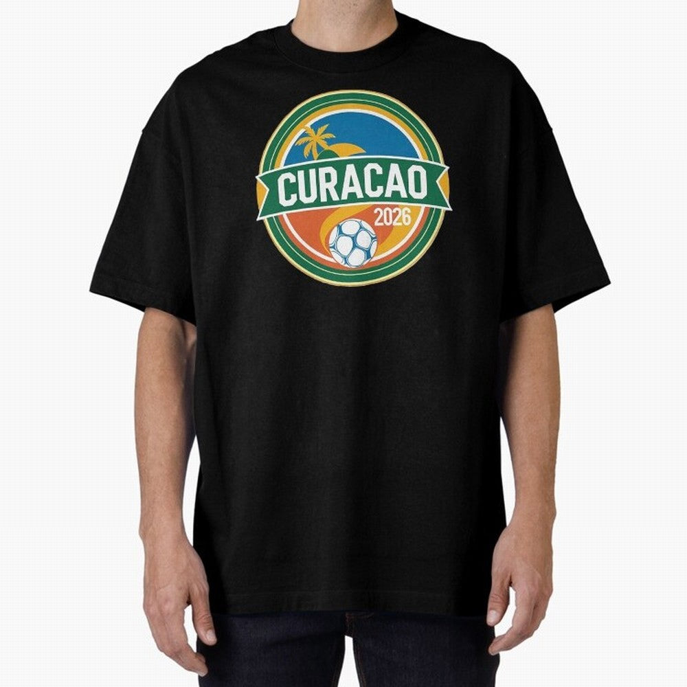 Curacao WC 2026 Oversized T-Shirt Create Global Football Passion for FIFA World Cup 2026 USA Canada Mexico, Celebrating Haaland, France, Supporter Pride, Iconic Celebrations, Legendary Names and Global Match Day Energy; Great for Watch Parties,