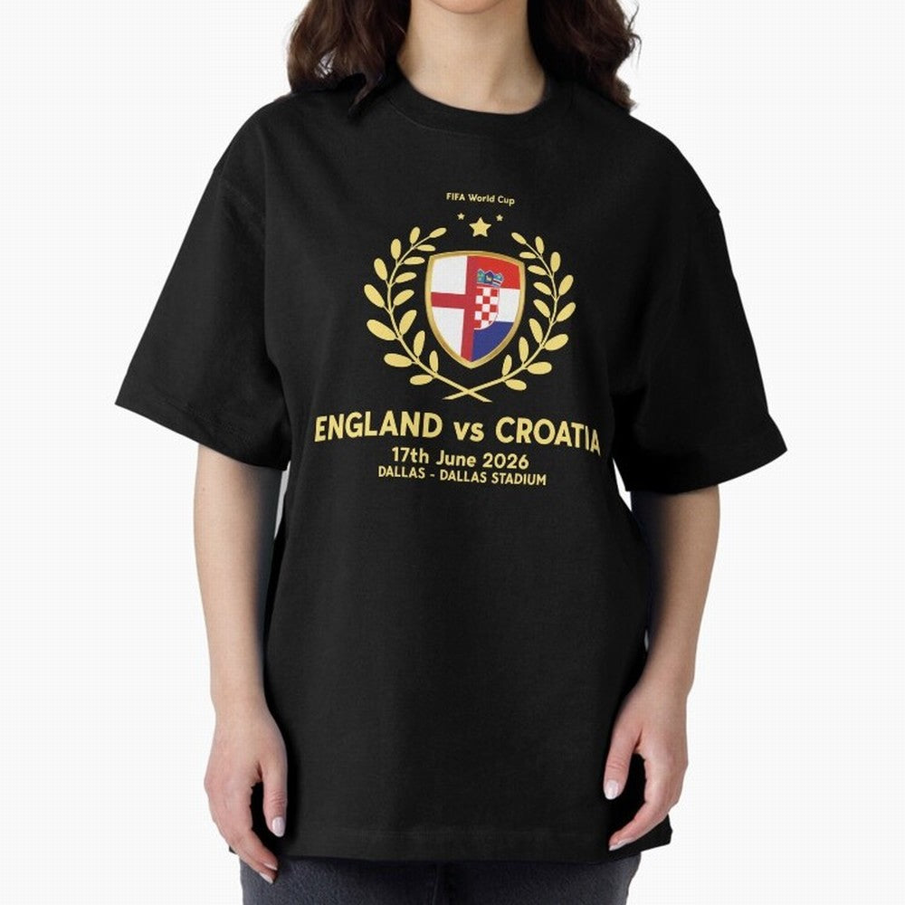 FIFA World Cup - England v Croatia Oversized T-Shirt Make Your Look Match FIFA World Cup 2026 for Fans of Neymar, Haaland and Cristiano Ronaldo and England, Bringing Goal Celebration Energy, Supporter Heritage, Football Icons and Worldwide