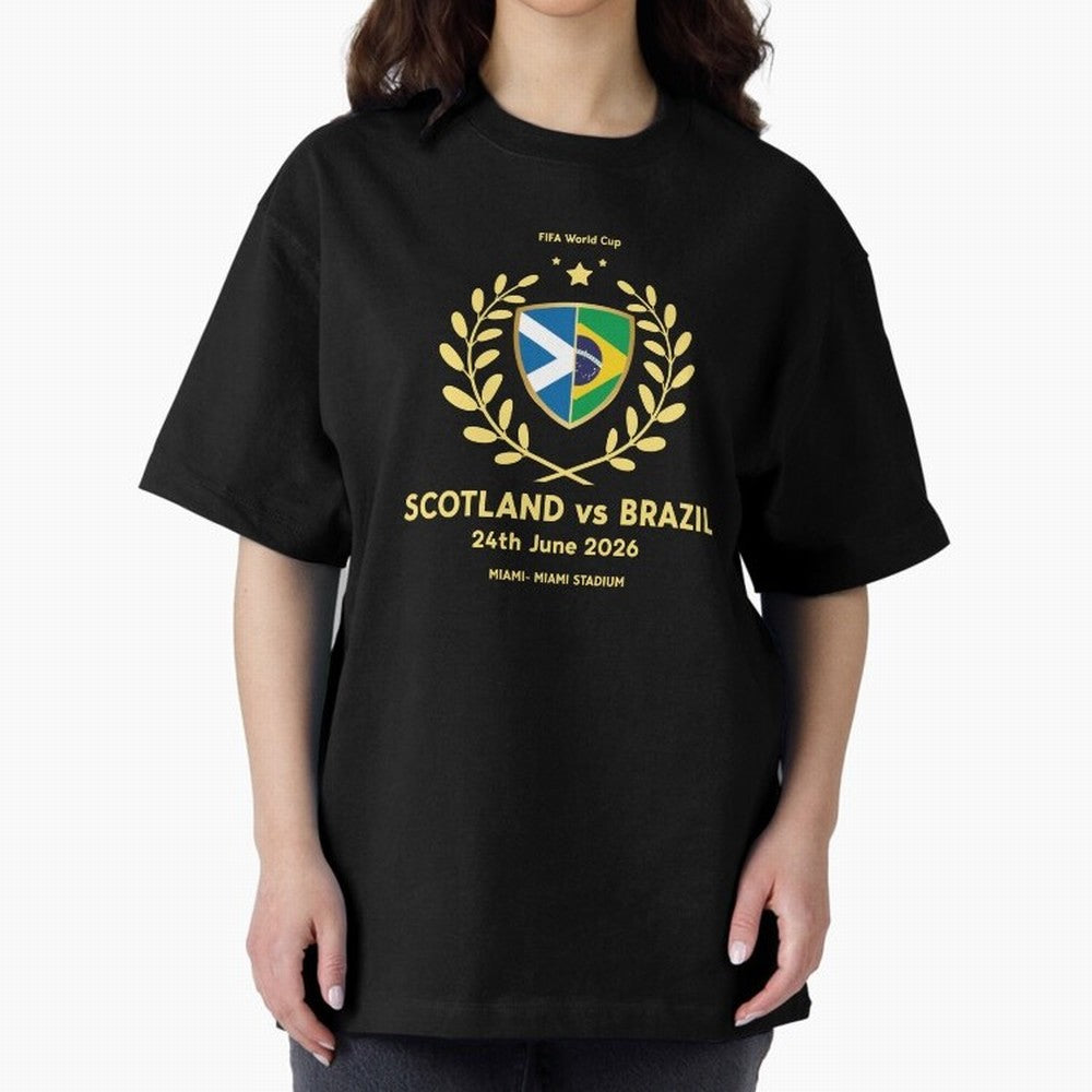 FIFA World Cup - Scotland v Brazil Oversized T-Shirt Get Ready for Match Day Hype around FIFA World Cup 2026 USA Canada Mexico, Cristiano Ronaldo, Haaland and CR7, Portugal, Match Day Excitement, Supporter Culture, Golden Goals and Global Football
