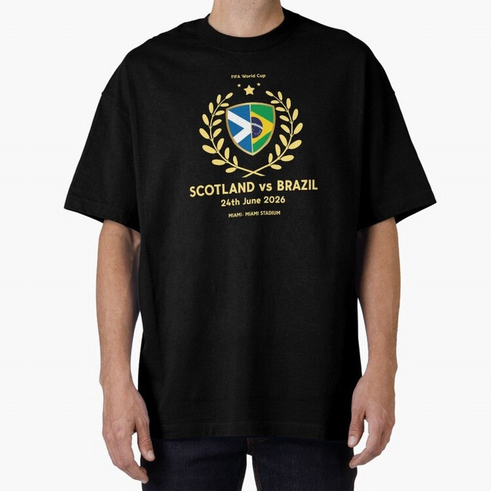 FIFA World Cup - Scotland v Brazil Oversized T-Shirt Get Ready for Match Day Hype around FIFA World Cup 2026 USA Canada Mexico, Cristiano Ronaldo, Haaland and CR7, Portugal, Match Day Excitement, Supporter Culture, Golden Goals and Global Football