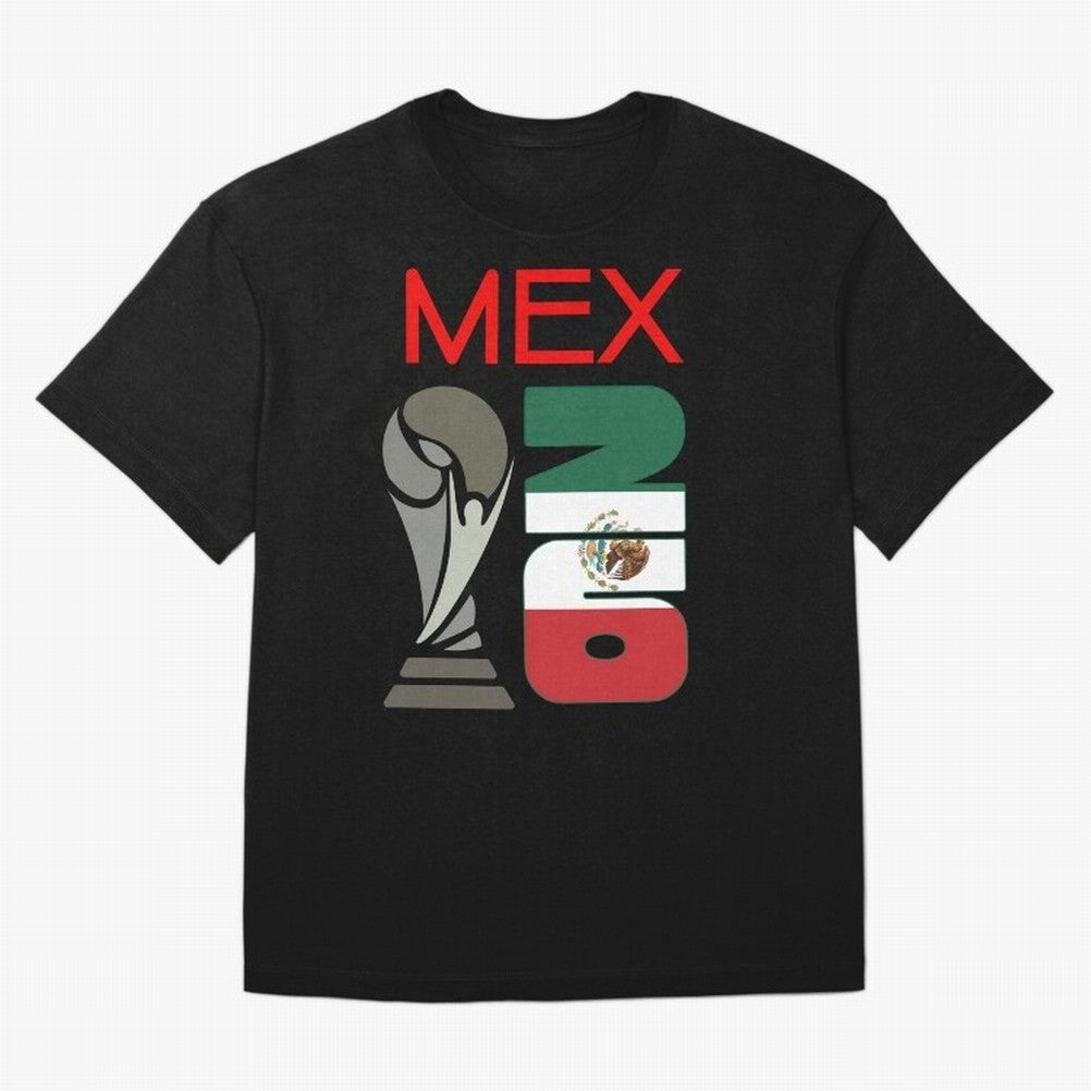 Mexico 2026 Soccer World Cup Trophy Mexican Flag Design Oversized T-Shirt Relive Legendary Nights from Match Day Hype around FIFA World Cup 2026, Messi, Germany, Championship Spirit, Famous Goals, Roaring Crowds and International Football Unity;