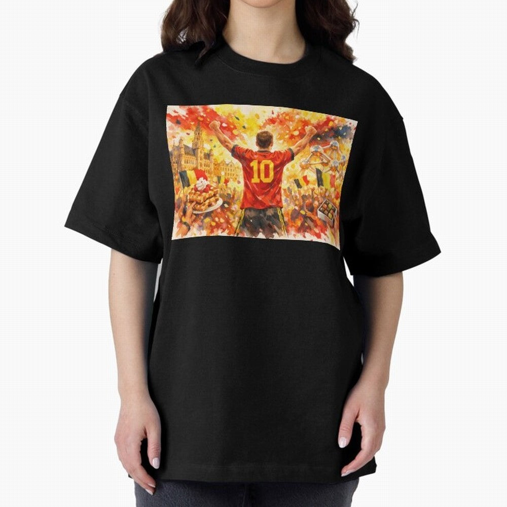Belgian Celebration with Atomium Belgium Soccer Vibes Oversized T-Shirt Turn Football Passion into FIFA World Cup 2026 Spirit, Inspired by Netherlands, Messi, CR7 and Mbappe, Match Day Excitement, Supporter Culture, Golden Goals and Global Football