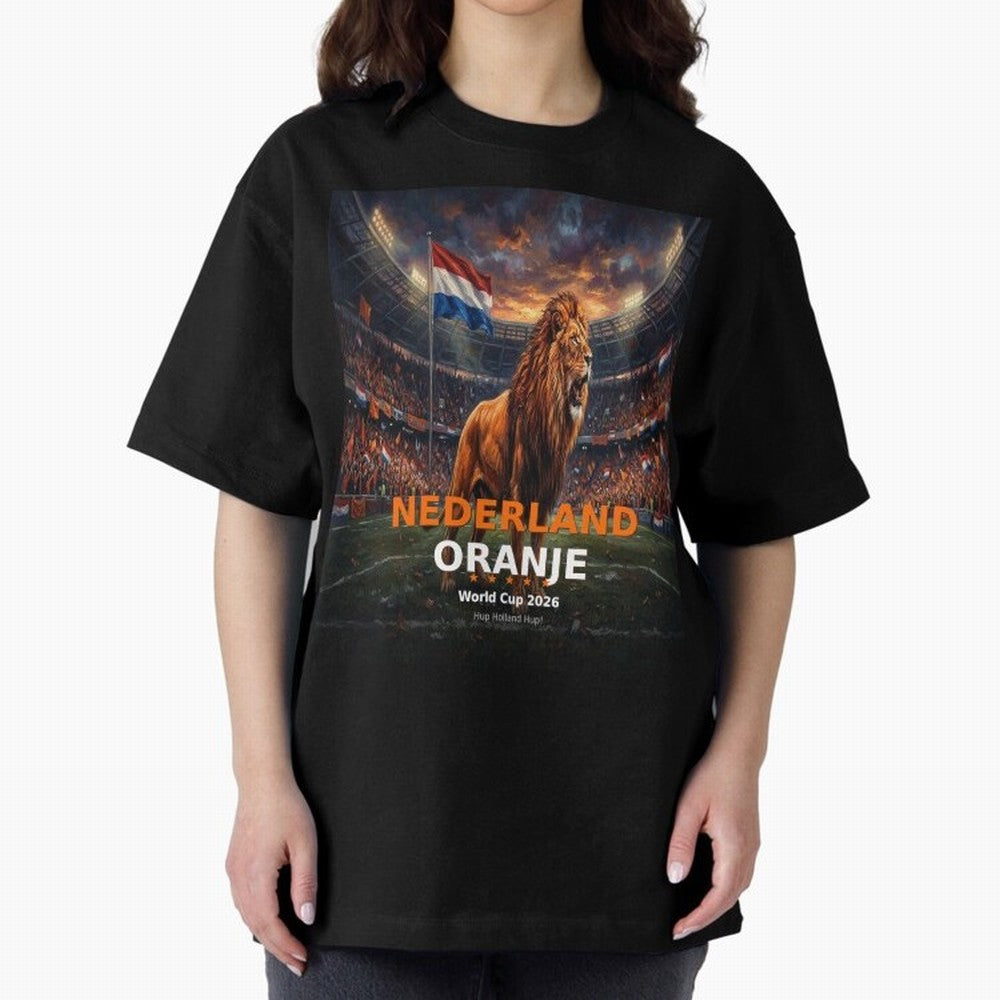 Nederland Oranje - World Cup 2026 Soccer Fan Tee Oversized T-Shirt Back Your Heroes with FIFA World Cup 2026 for Fans of Haaland and Mbappe and Spain and Netherlands, Bringing Stadium Memories, Football Loyalty, International Chants and