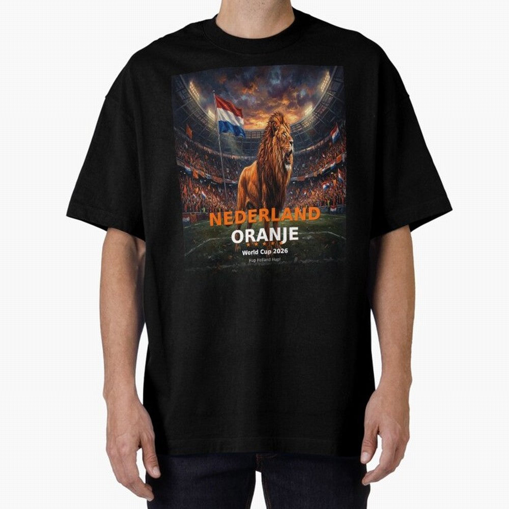 Nederland Oranje - World Cup 2026 Soccer Fan Tee Oversized T-Shirt Back Your Heroes with FIFA World Cup 2026 for Fans of Haaland and Mbappe and Spain and Netherlands, Bringing Stadium Memories, Football Loyalty, International Chants and