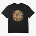 Vintage World Flags Soccer Ball,2026 International Football Graphic Gifts Tee Oversized T-Shirt Treasure FIFA World Cup 2026 Group Stage Spirit, Connected to Brazil, Portugal and Argentina, Neymar, Sports Nostalgia, International Competition,