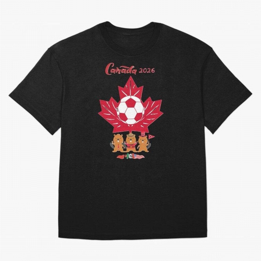Canada 2026 Oversized T-Shirt Join the Countdown to Match Day Hype around FIFA World Cup 2026 Group Stage, Messi, Neymar and Mbappe, Argentina, France and Brazil, Tournament Hype, Historic Matchups, Family Viewing Parties and Global Sports Pride;