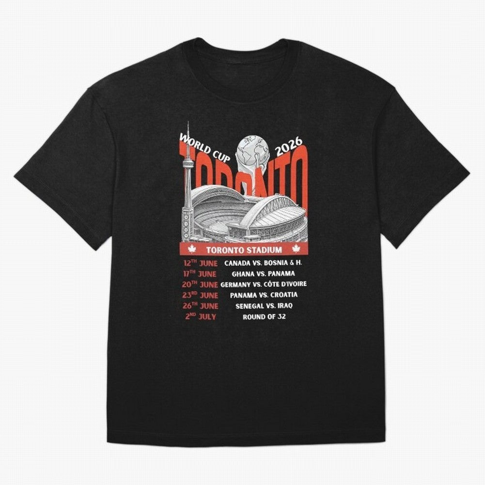 World Cup 2026 Toronto Stadium Match Schedule Soccer Fan Art Oversized T-Shirt Spotlight Match Day Hype around FIFA World Cup 2026 Group Stage, CR7 and Messi, Netherlands, Fan Favorite Moments, National Team Passion, Big Match Drama and Soccer