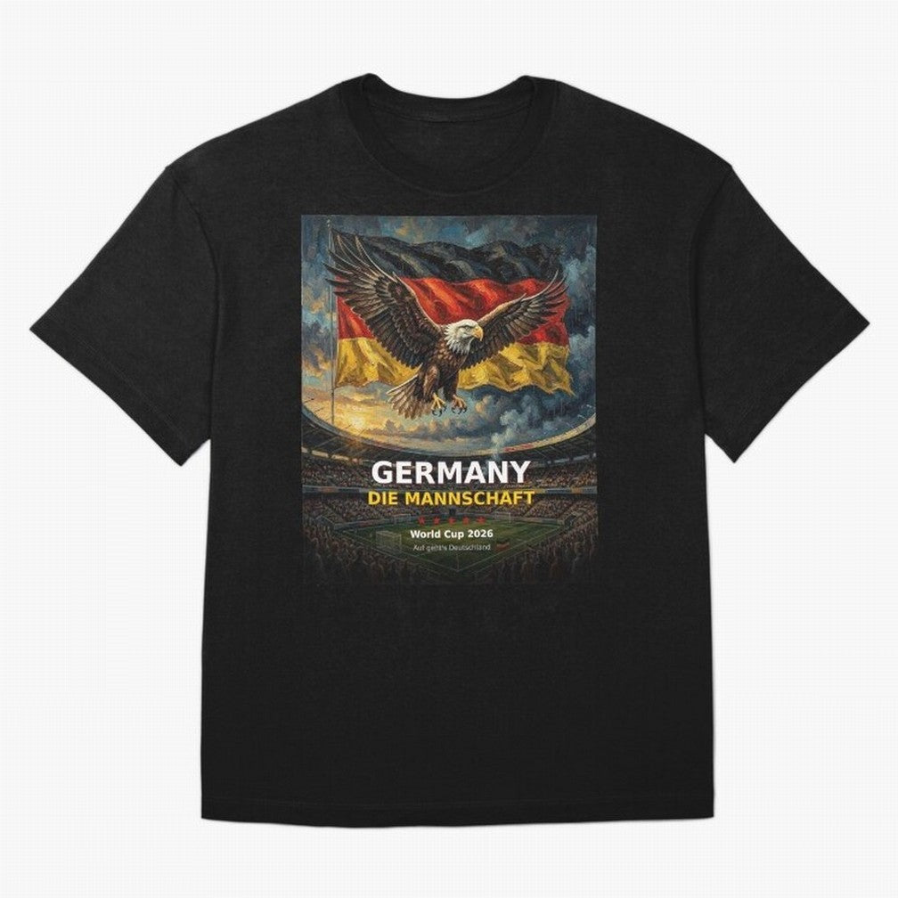 Germany Die Mannschaft - World Cup 2026 Soccer Fan Tee Oversized T-Shirt Fuel Global Football Passion for FIFA World Cup 2026 Group Stage, Filled with CR7, England and Germany, Soccer Culture, Superstar Moments, National Team Dreams and Competitive