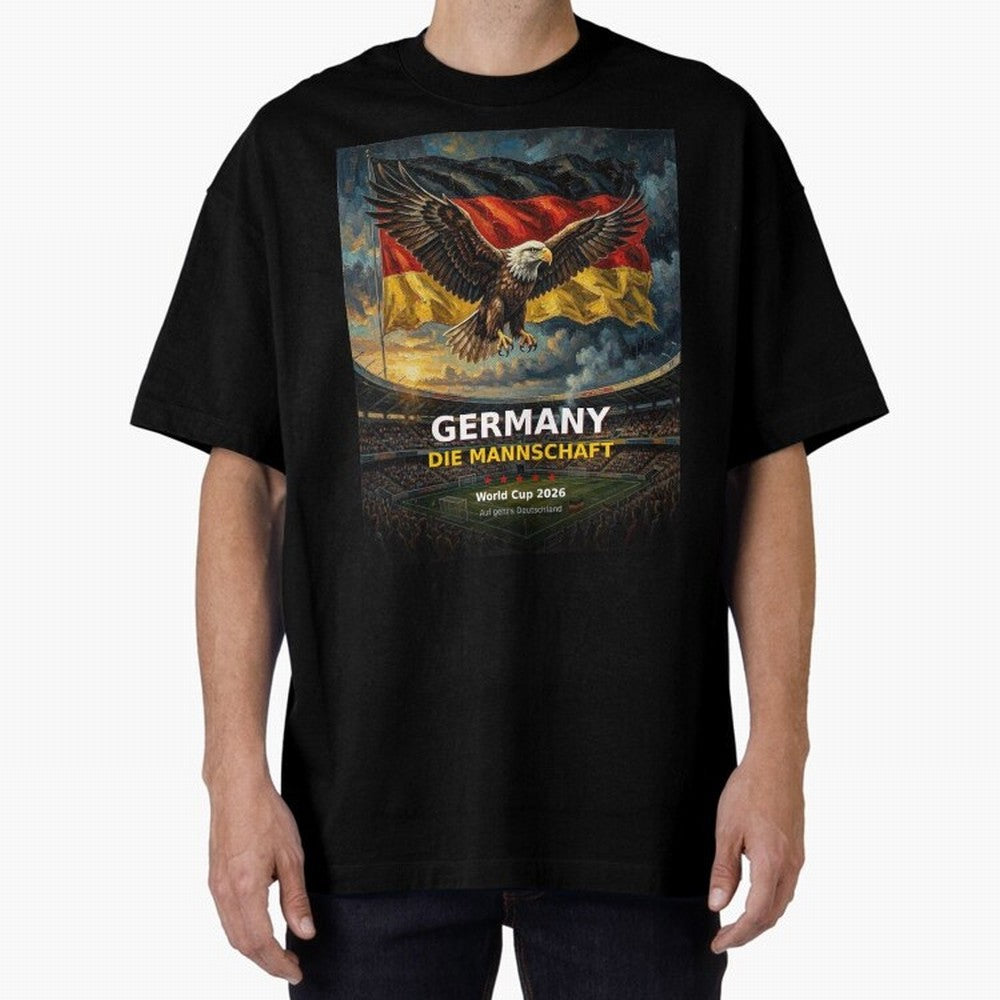 Germany Die Mannschaft - World Cup 2026 Soccer Fan Tee Oversized T-Shirt Fuel Global Football Passion for FIFA World Cup 2026 Group Stage, Filled with CR7, England and Germany, Soccer Culture, Superstar Moments, National Team Dreams and Competitive