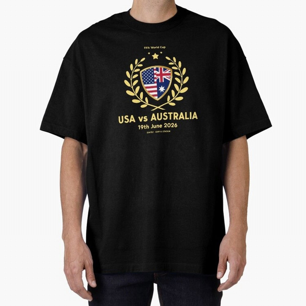 FIFA World Cup - USA v Australia Oversized T-Shirt Celebrate Unforgettable Nights in the FIFA World Cup 2026 Group Stage Journey through Neymar Highlights, Argentina Pride, Football History, Final Match Energy, Crowd Noise and Once in a Lifetime