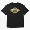 Vintage Brazil Flag Soccer Fan Design Oversized T-Shirt Celebrate the Stars of Match Day Hype around FIFA World Cup 2026 USA Canada Mexico, Mbappe, Netherlands, Classic Soccer Heritage, Championship Pressure, Fan Loyalty and International Pride;
