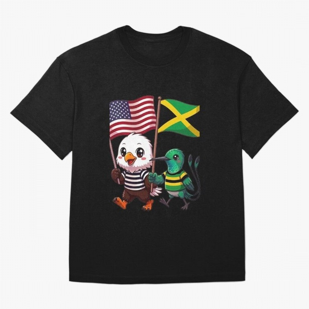 The American eagle and its friend, the Jamaican hummingbird Oversized T-Shirt Follow the Final Road of FIFA World Cup 2026 Group Stage for Fans of Mbappe and Neymar and Argentina, France and Brazil, Bringing Stadium Memories, Football Loyalty,