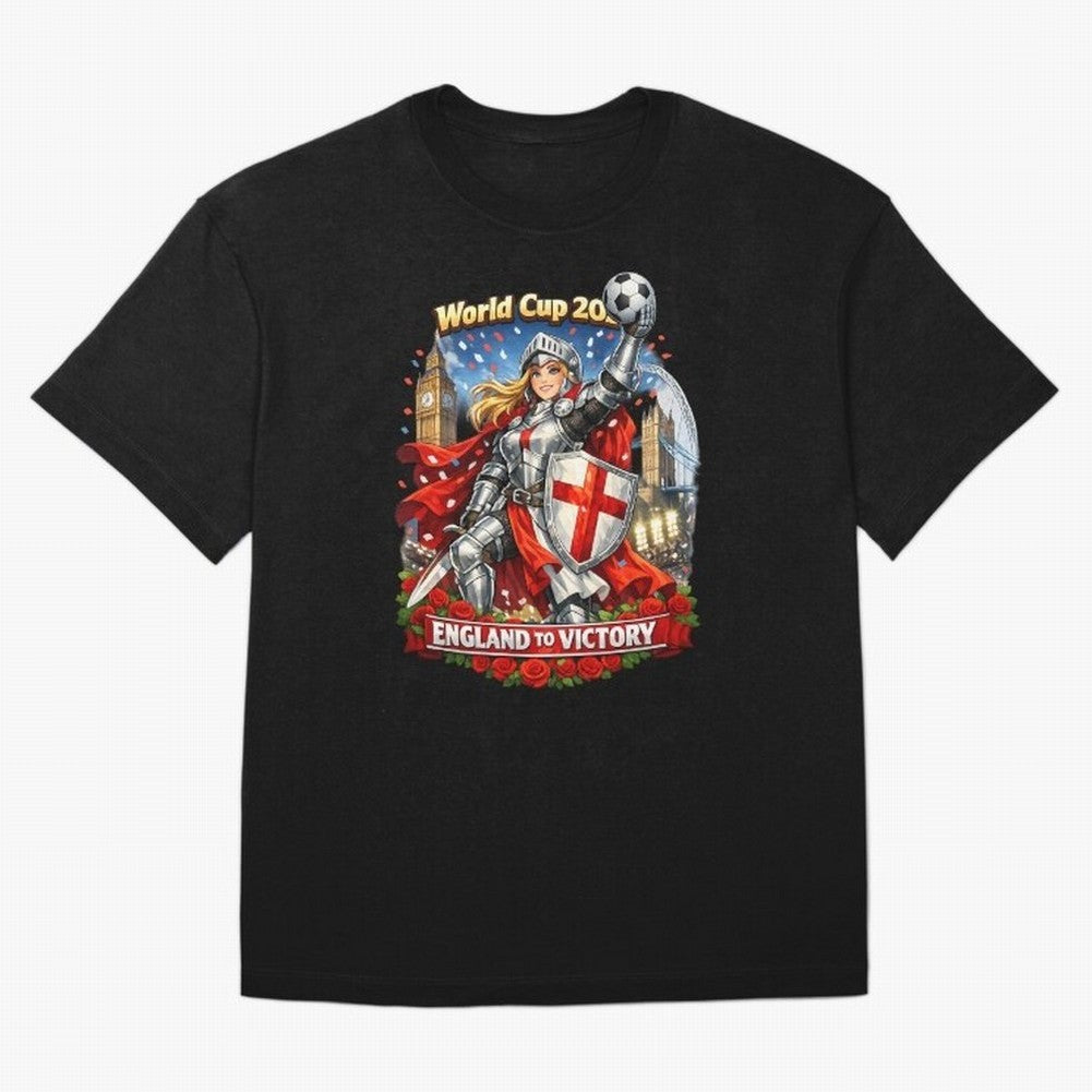 England To Victory Knight World Cup 2026 Oversized T-Shirt Show Your Stadium Side during FIFA World Cup 2026 Spirit, Filled with Argentina, Neymar, Haaland and Cristiano Ronaldo, Soccer Culture, Superstar Moments, National Team Dreams and