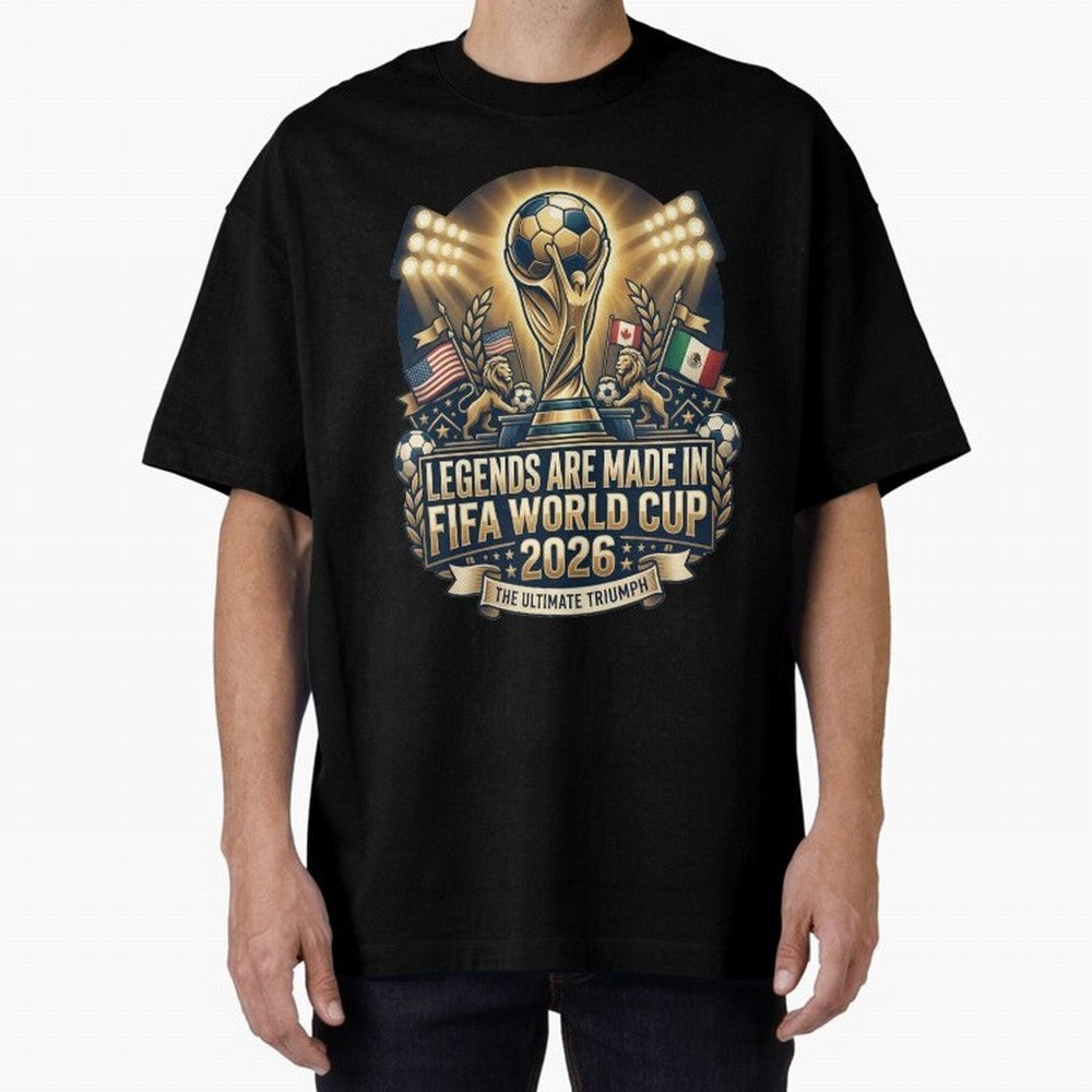 Legendary FIFA World Cup 2026 Football Quote Design For Passionate Soccer Fans Oversized T-Shirt Make Every Match About Match Day Hype around FIFA World Cup 2026 USA Canada Mexico, Cristiano Ronaldo, Portugal, Spain and Germany, Soccer Culture,