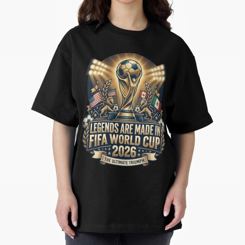 Legendary FIFA World Cup 2026 Football Quote Design For Passionate Soccer Fans Oversized T-Shirt Make Every Match About Match Day Hype around FIFA World Cup 2026 USA Canada Mexico, Cristiano Ronaldo, Portugal, Spain and Germany, Soccer Culture,