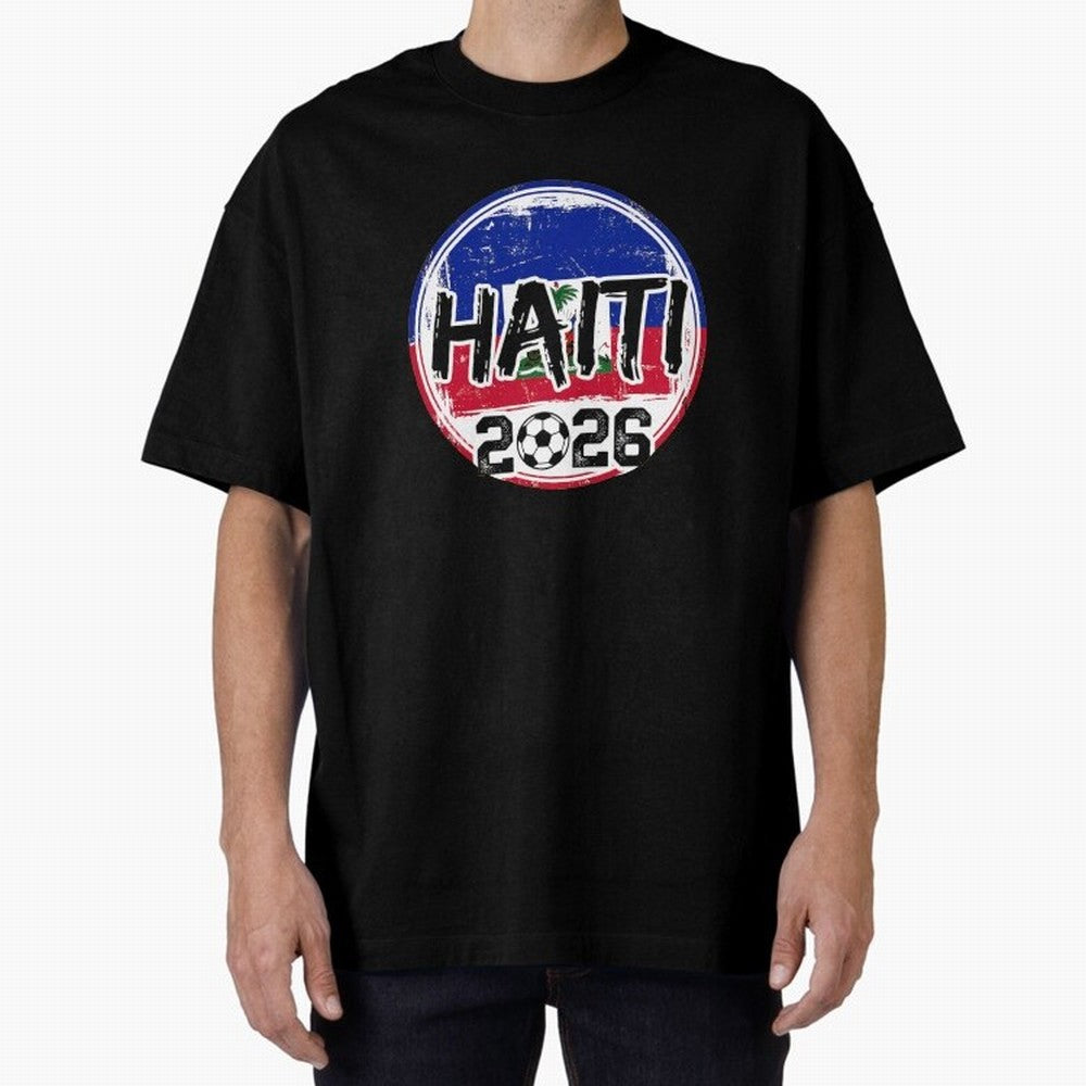 Haiti World Cup 2026 Soccer Fan Game Day T-Shirt_86605887 Oversized T-Shirt Stand with Match Day Hype around FIFA World Cup 2026 USA Canada Mexico, Neymar, Haaland and Cristiano Ronaldo, Netherlands, Supporter Pride, Iconic Celebrations, Legendary