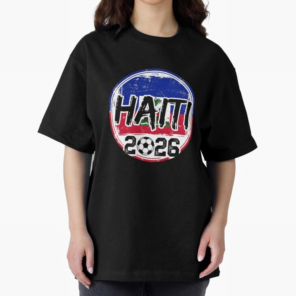 Haiti World Cup 2026 Soccer Fan Game Day T-Shirt_86605887 Oversized T-Shirt Stand with Match Day Hype around FIFA World Cup 2026 USA Canada Mexico, Neymar, Haaland and Cristiano Ronaldo, Netherlands, Supporter Pride, Iconic Celebrations, Legendary