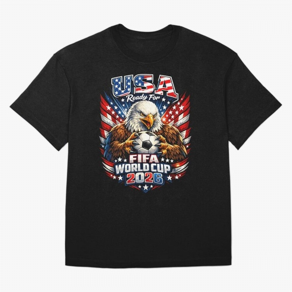 Soccer Pride Design For American Football Fans USA FIFA World Cup 2026 Oversized T-Shirt Fuel FIFA World Cup 2026 Group Stage Driven by CR7, France and Portugal Energy, Worldwide Fan Energy, Dramatic Goals, Stadium Lights and Championship
