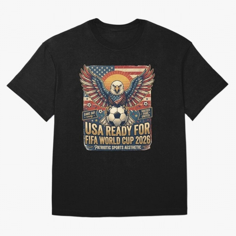 SA FIFA World Cup 2026 Soccer Pride Design For American Football Fans Oversized T-Shirt Show Up for the Glory of FIFA World Cup 2026 for Fans of Messi and Cristiano Ronaldo and Brazil, Bringing Sports Nostalgia, International Competition, Famous