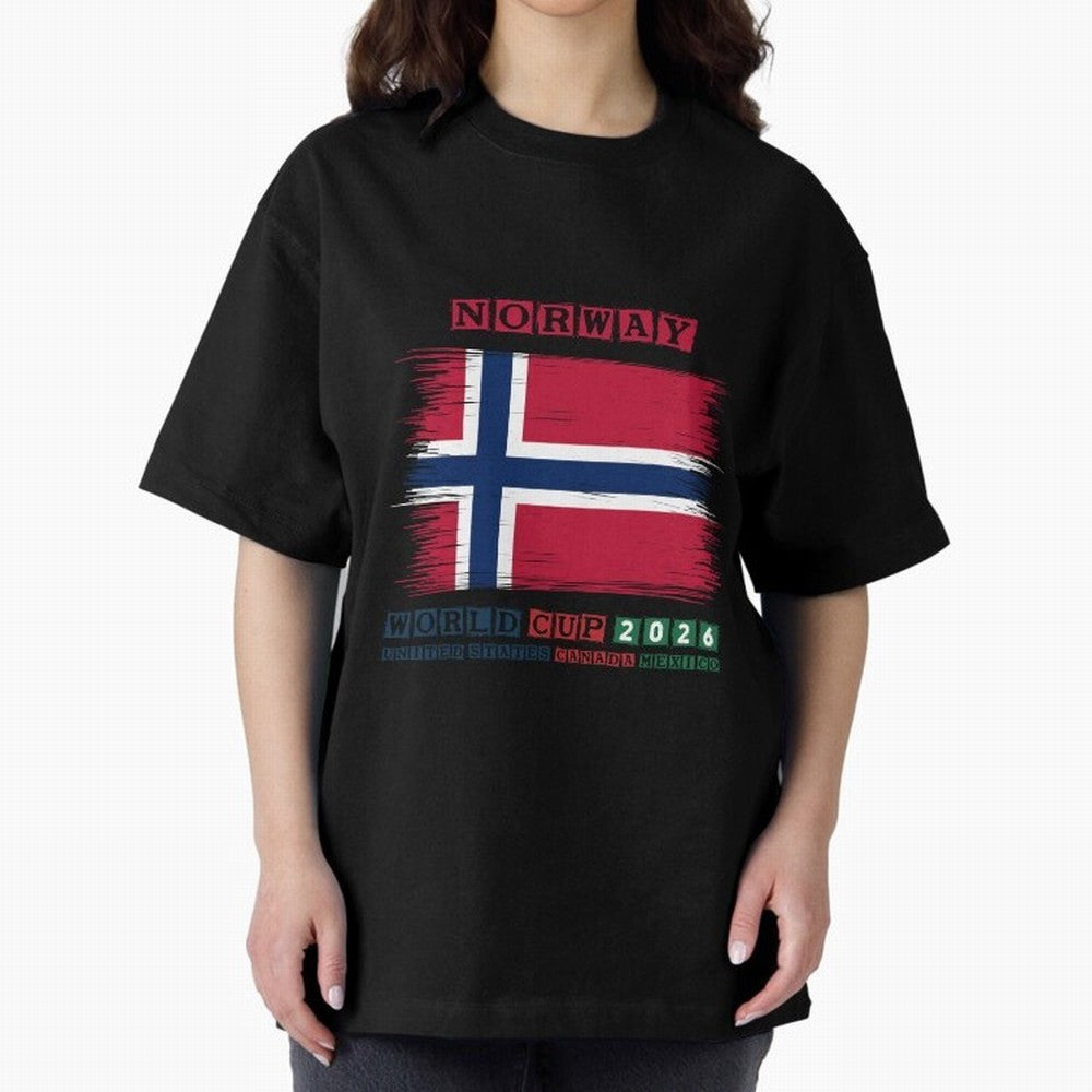 NORWAY WORLD CUP 2026 Oversized T-Shirt Carry FIFA World Cup 2026 USA Canada Mexico for Fans of CR7 and Brazil, Bringing Supporter Pride, Iconic Celebrations, Legendary Names and Global Match Day Energy; Perfect for People Who Love Argentina,