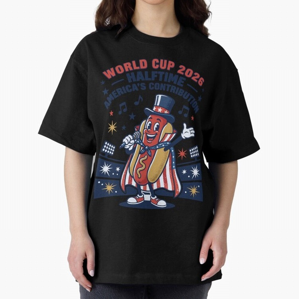 World Cup 2026 Halftime ¡ª America's Contribution V2 Oversized T-Shirt Bring World Football Passion into FIFA World Cup 2026 Group Stage Spirit, Built around Portugal, Spain and Germany, Haaland, Soccer Culture, Superstar Moments, National Team