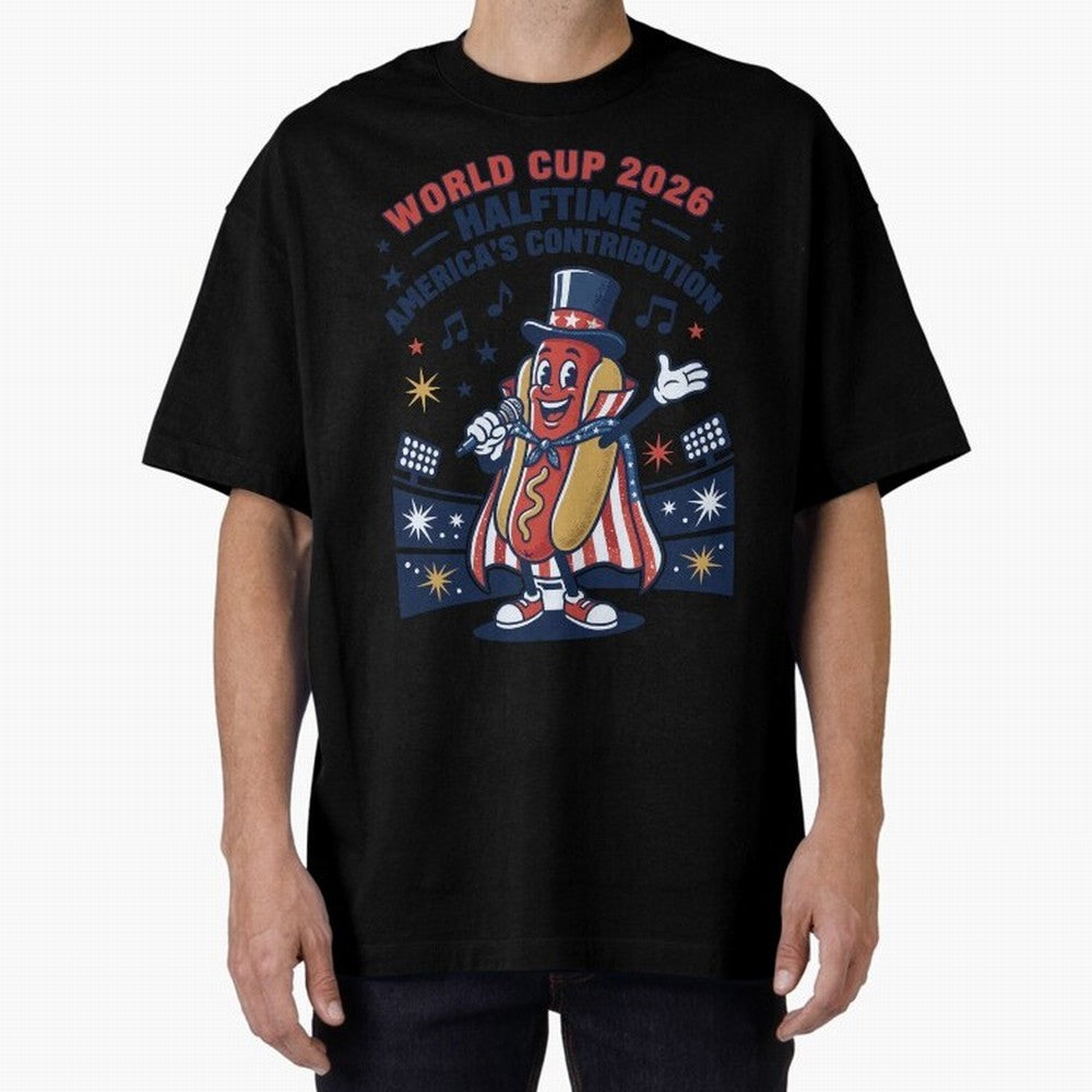 World Cup 2026 Halftime ¡ª America's Contribution V2 Oversized T-Shirt Bring World Football Passion into FIFA World Cup 2026 Group Stage Spirit, Built around Portugal, Spain and Germany, Haaland, Soccer Culture, Superstar Moments, National Team