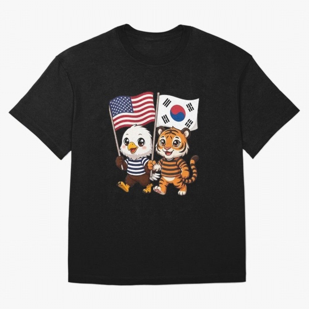 The American eagle and its friend the South Korean tiger Oversized T-Shirt Get Ready for Global Football Passion for FIFA World Cup 2026 USA Canada Mexico, Driven by Cristiano Ronaldo, Spain, Football Festival Excitement, Trophy Ambitions, Country