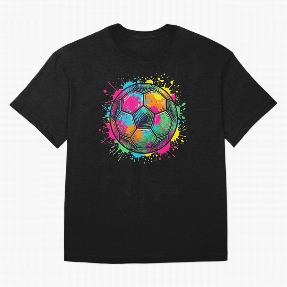 Color Splash Artistic Soccer Ball Design Oversized T-Shirt Bring Match Day Fire to FIFA World Cup 2026 USA Canada Mexico with Cristiano Ronaldo, Haaland and CR7, France and Portugal Energy, Classic Soccer Heritage, Championship Pressure, Fan
