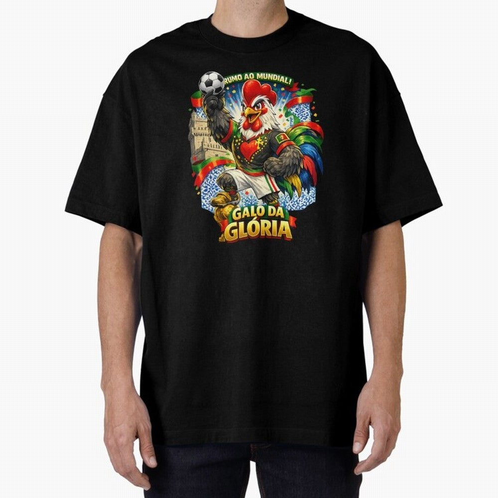 Portugal Rooster World Cup 2026 Fan Art Oversized T-Shirt Make Memories around the FIFA World Cup 2026 Group Stage Journey through Messi, Neymar and Mbappe Highlights, England Pride, Stadium Chants, National Pride, Trophy Dreams and Unforgettable