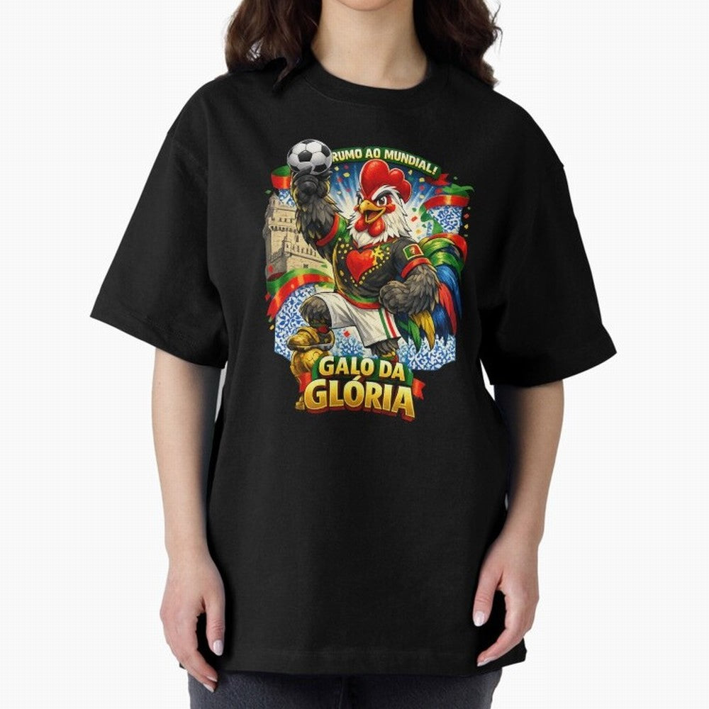 Portugal Rooster World Cup 2026 Fan Art Oversized T-Shirt Make Memories around the FIFA World Cup 2026 Group Stage Journey through Messi, Neymar and Mbappe Highlights, England Pride, Stadium Chants, National Pride, Trophy Dreams and Unforgettable