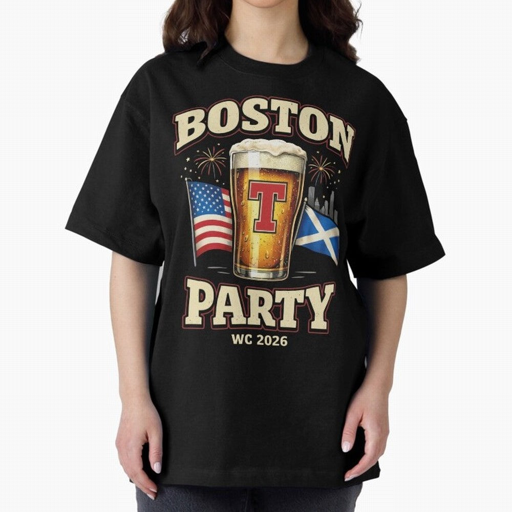 Boston T?Party Scotland Football WC 2026 Oversized T-Shirt Turn Up for Global Football Passion for FIFA World Cup 2026 USA Canada Mexico, Featuring Messi, Neymar and Mbappe, Spain and Netherlands, Goal Celebration Energy, Supporter Heritage,