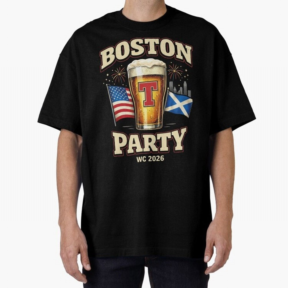 Boston T?Party Scotland Football WC 2026 Oversized T-Shirt Turn Up for Global Football Passion for FIFA World Cup 2026 USA Canada Mexico, Featuring Messi, Neymar and Mbappe, Spain and Netherlands, Goal Celebration Energy, Supporter Heritage,