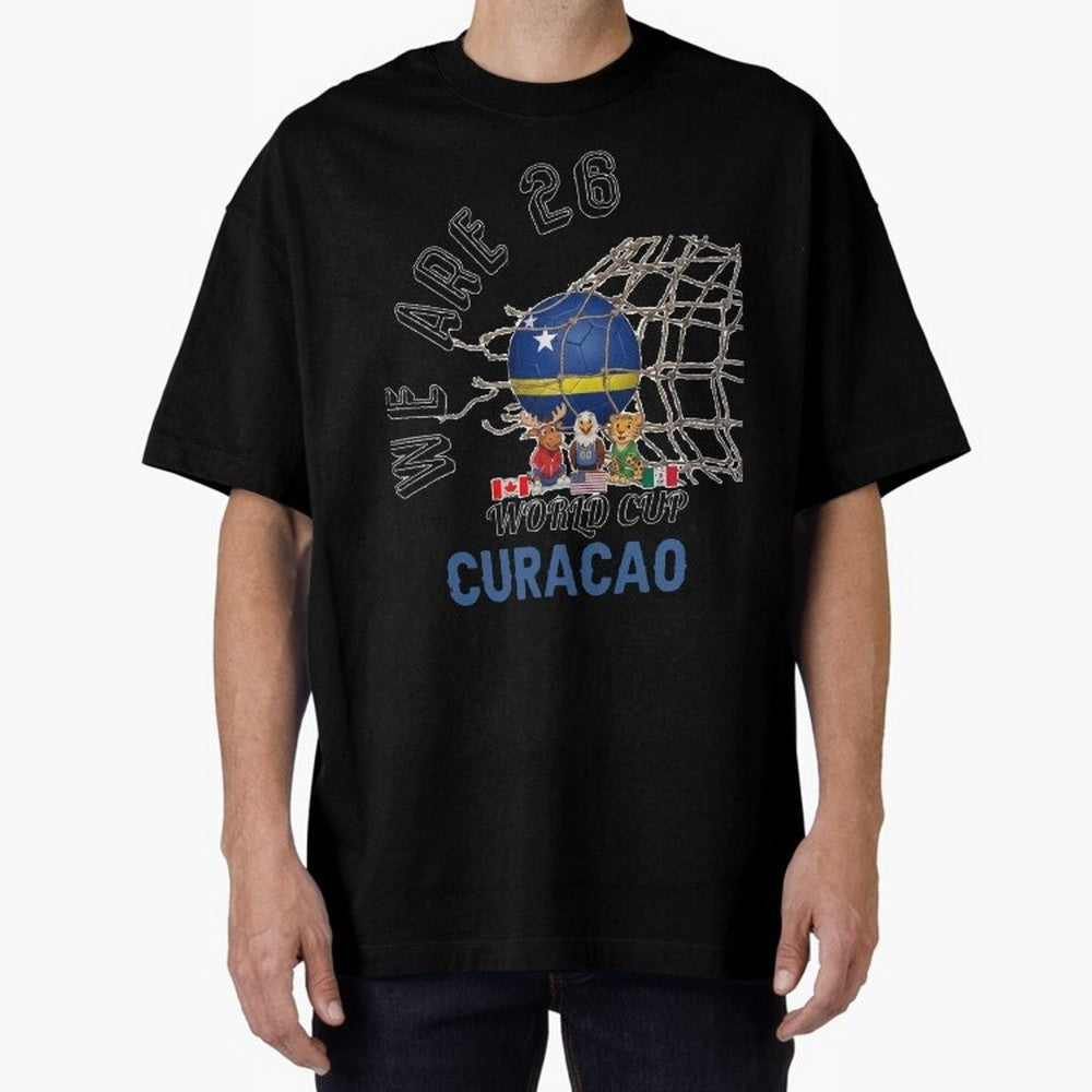 World cup 26 - Curacao Oversized T-Shirt Feel the Roar of Match Day Hype around FIFA World Cup 2026 Group Stage, Haaland, England and Germany, Football History, Final Match Energy, Crowd Noise and Once in a Lifetime Moments; Perfect for Fans,