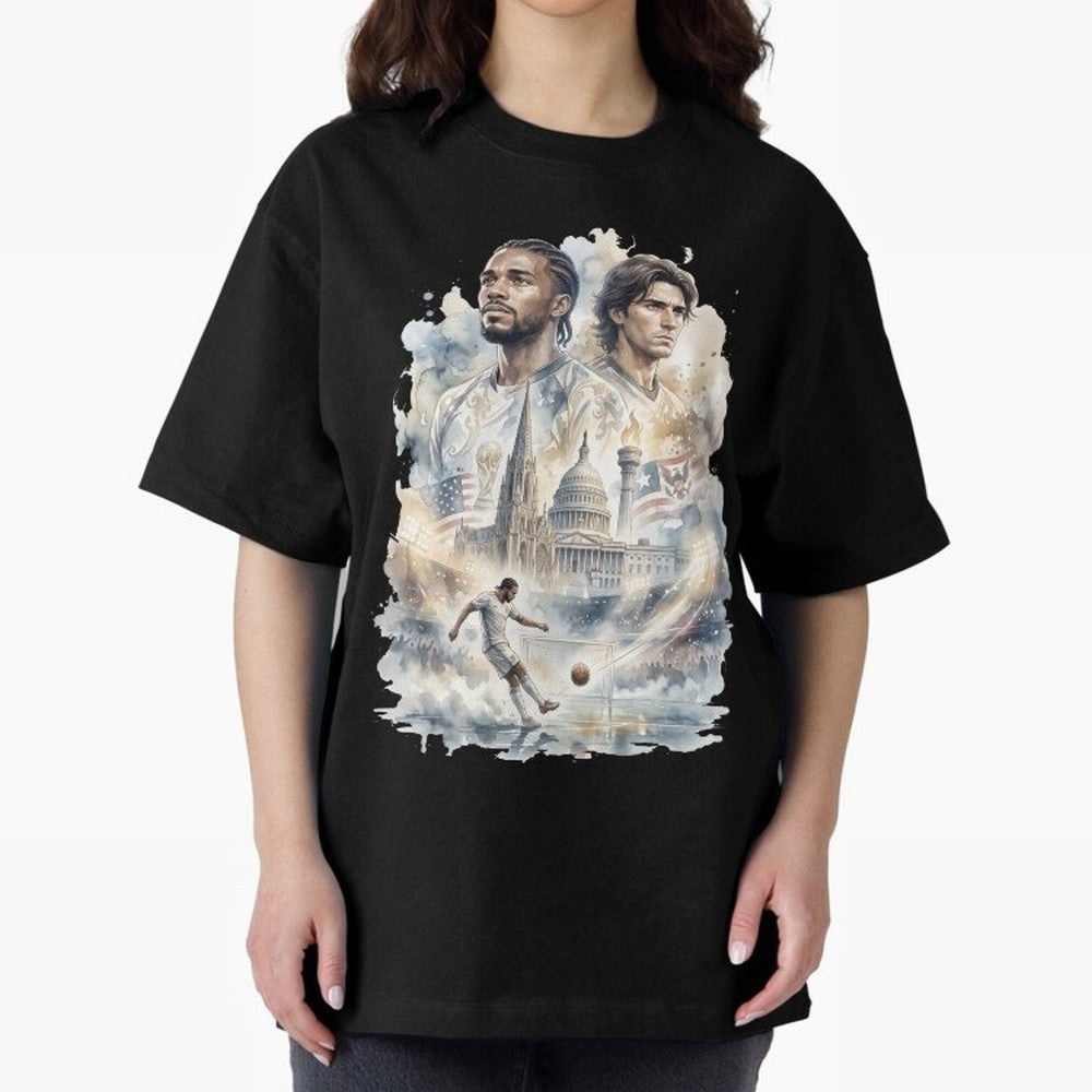 FIFA 2026 America Players Oversized T-Shirt Celebrate the Biggest Stage of Global Football Passion for FIFA World Cup 2026 USA Canada Mexico, Filled with Neymar, England, France and Netherlands, Fan Favorite Moments, National Team Passion, Big