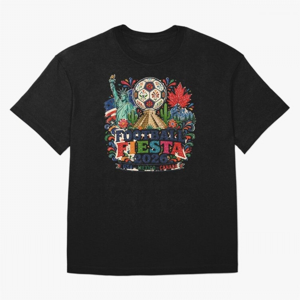 Football Fiesta 2026 Soccer Celebration Art Oversized T-Shirt Back the Journey through Match Day Hype around FIFA World Cup 2026 USA Canada Mexico, CR7, Brazil, Stadium Chants, National Pride, Trophy Dreams and Unforgettable Football Memories;