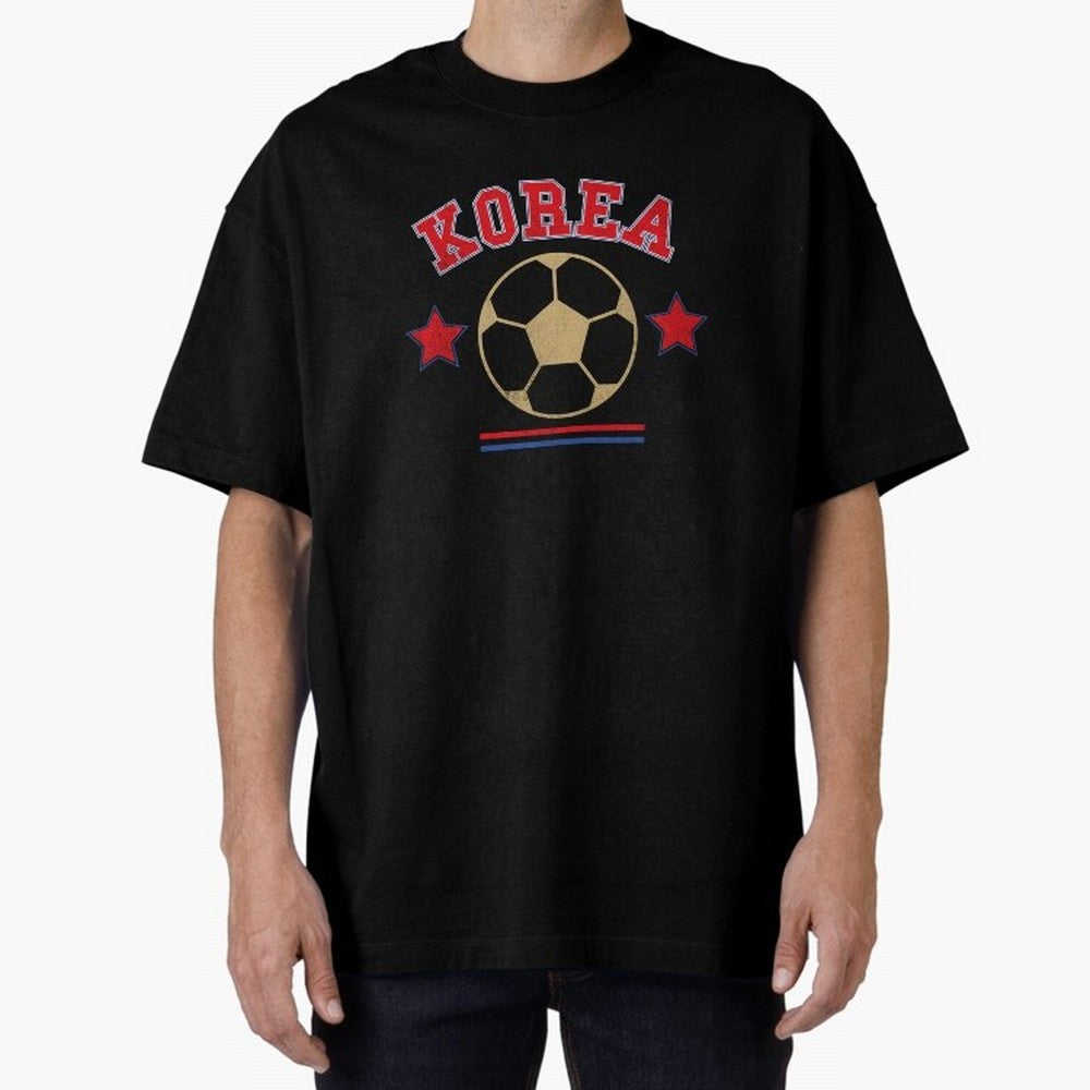Korea 2026 ¡ª Vintage Soccer Tee Oversized T-Shirt Represent FIFA World Cup 2026 Group Stage Celebrating CR7, France and Portugal Energy, Soccer Culture, Superstar Moments, National Team Dreams and Competitive Fire; Great for Watch Parties, Sports