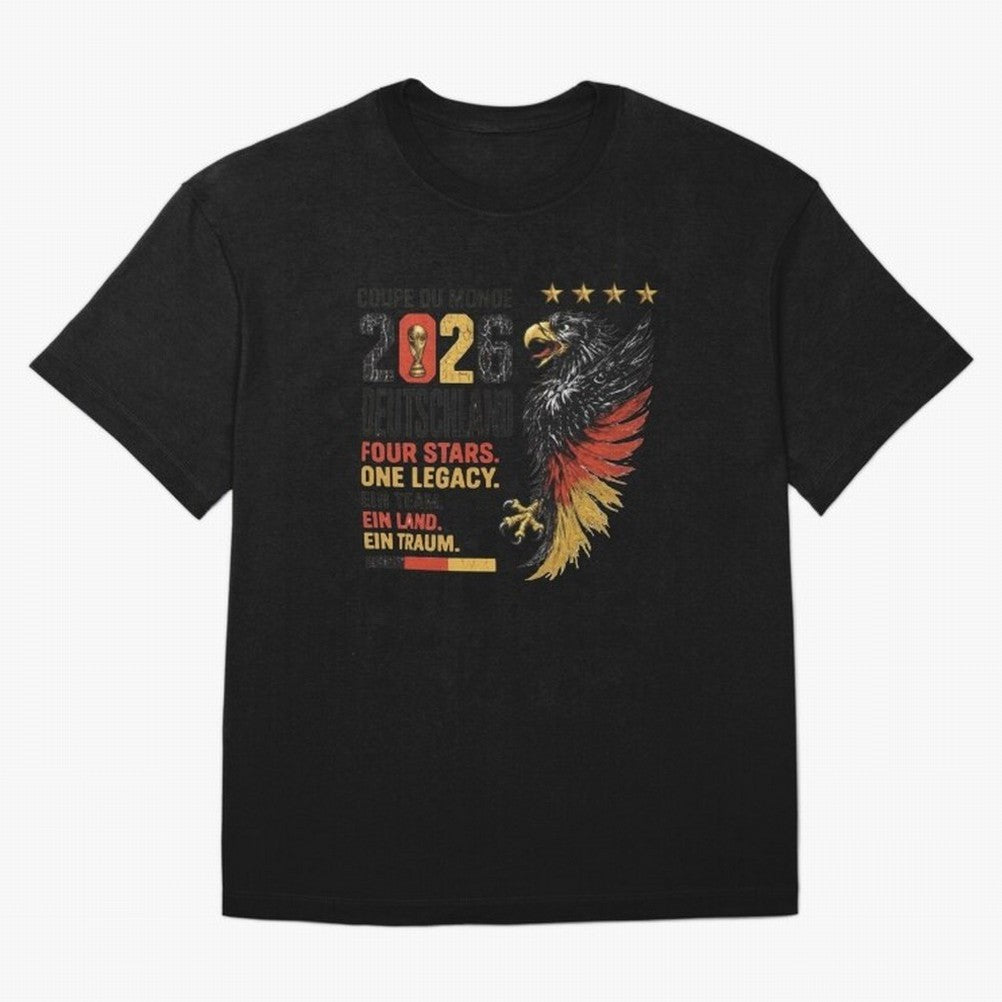 Germany Soccer World Cup 2026 Eagle Vintage Design Oversized T-Shirt Discover the FIFA World Cup 2026 Group Stage Journey through Messi Highlights, Argentina, France and Brazil Pride, Sports Nostalgia, International Competition, Famous Players and