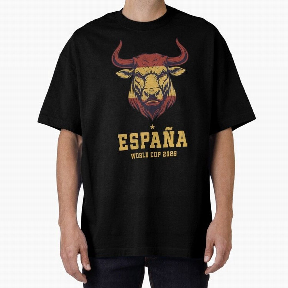 Spain Football World Cup 2026 - Vintage Spanish Bull Espa?a Oversized T-Shirt Stand Out with Spirit from FIFA World Cup 2026 for Fans of Haaland and Argentina and Brazil, Bringing Football Passion, Legendary Performances, Festival Vibes and