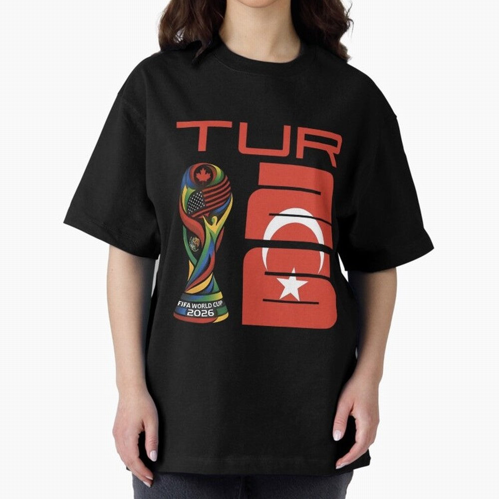 Turkey Football World Cup 2026 Fan Design Oversized T-Shirt Bring World Football Passion into Match Day Hype around FIFA World Cup 2026 USA Canada Mexico, CR7, Spain, Vintage Soccer Flavor, Modern Football Stars, National Flags and Final Night