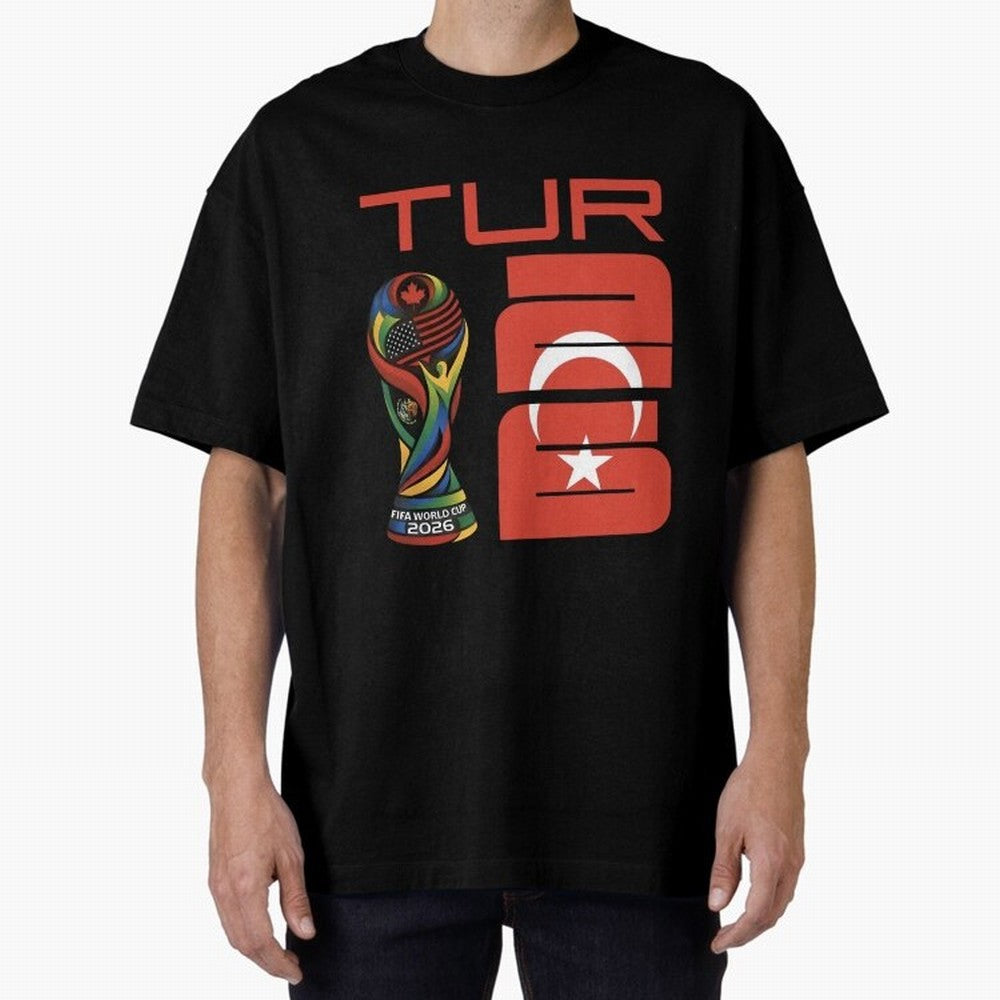 Turkey Football World Cup 2026 Fan Design Oversized T-Shirt Bring World Football Passion into Match Day Hype around FIFA World Cup 2026 USA Canada Mexico, CR7, Spain, Vintage Soccer Flavor, Modern Football Stars, National Flags and Final Night