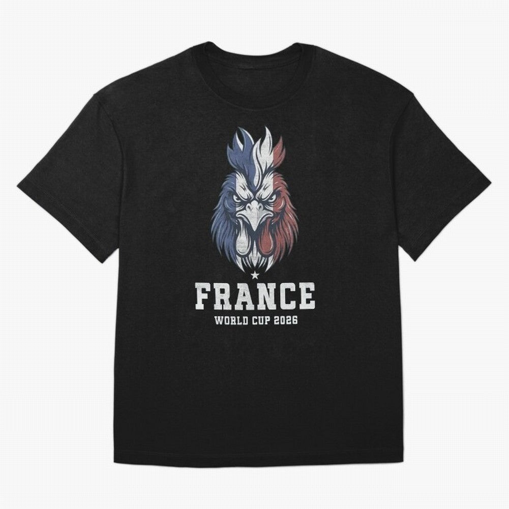 France Football World Cup 2026 Rooster Mascot Art Oversized T-Shirt Feel FIFA World Cup 2026 USA Canada Mexico for Fans of Mbappe and Netherlands, Bringing Football History, Final Match Energy, Crowd Noise and Once in a Lifetime Moments; Ideal for