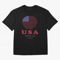 USA World Cup 2026 Soccer Fan Shirt | American Flag Football Retro Patriotic Design Oversized T-Shirt Represent FIFA World Cup 2026 Group Stage Spirit, Centered on France and Portugal, Haaland, Football History, Final Match Energy, Crowd Noise and