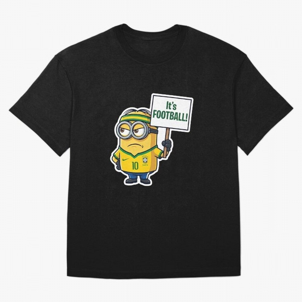 It's Football! - Funny Brazil Soccer Meme (Soccer v Football) v2 Oversized T-Shirt Stand Proud for FIFA World Cup 2026 USA Canada Mexico Spirit, Centered on England, France and Netherlands, CR7 and Messi, Retro Football Energy, Iconic Rivalries,