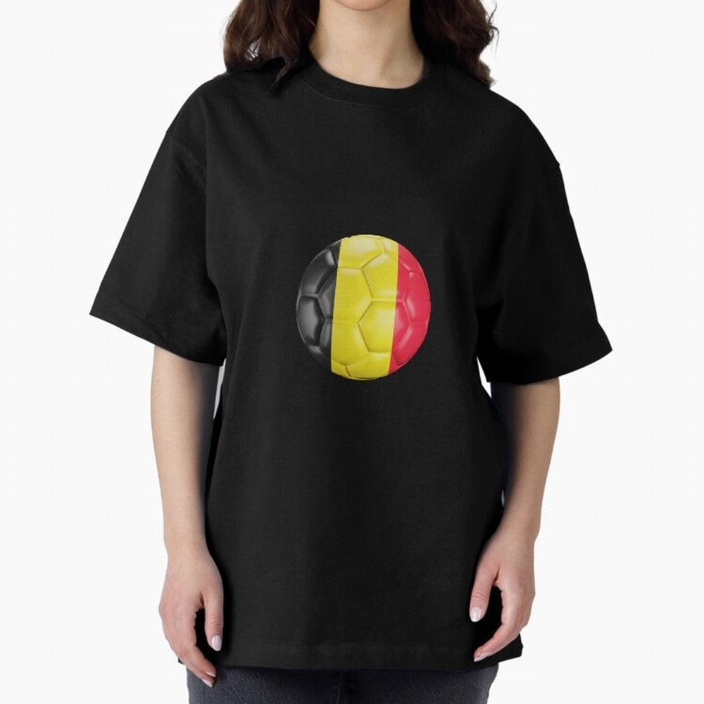 Belgium Football Ball Oversized T-Shirt Honor Football Greatness during Match Day Hype around FIFA World Cup 2026 Group Stage, CR7, England, France and Netherlands, Worldwide Fan Energy, Dramatic Goals, Stadium Lights and Championship Celebrations;