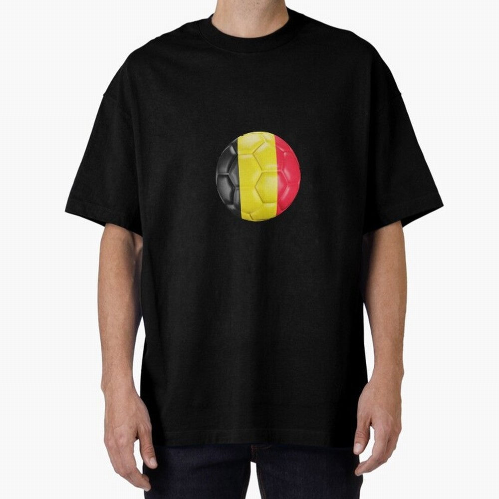 Belgium Football Ball Oversized T-Shirt Honor Football Greatness during Match Day Hype around FIFA World Cup 2026 Group Stage, CR7, England, France and Netherlands, Worldwide Fan Energy, Dramatic Goals, Stadium Lights and Championship Celebrations;