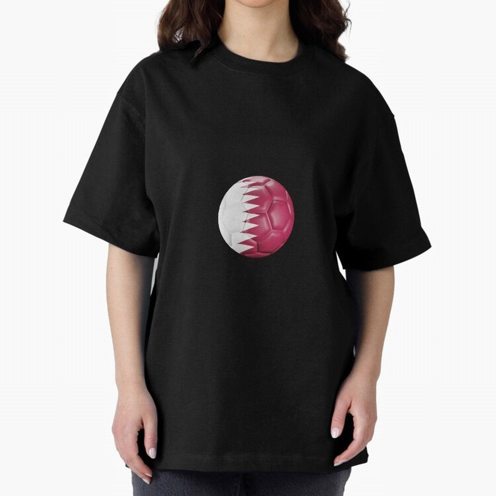 Qatar Flag Ball Oversized T-Shirt Turn Every Weekend Toward Global Football Passion for FIFA World Cup 2026, Celebrating Messi, CR7 and Mbappe, Spain and Netherlands, Goal Celebration Energy, Supporter Heritage, Football Icons and Worldwide
